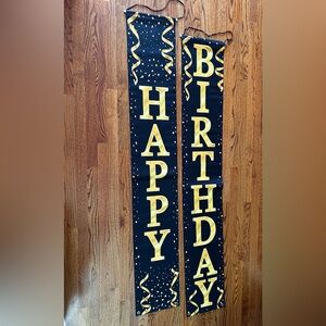 Black and Gold Happy Birthday Banners